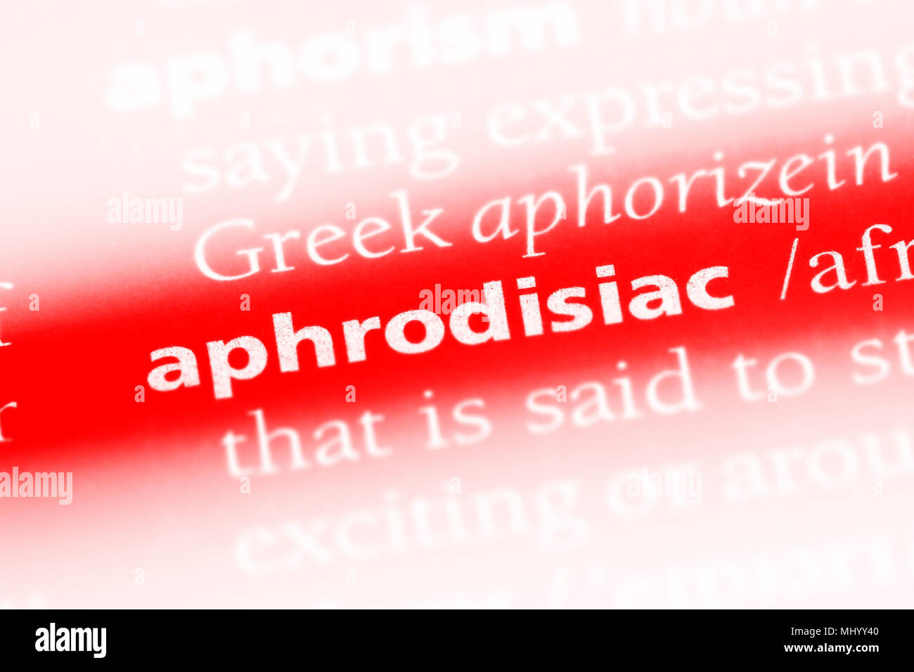 aphrodisiac word in a dictionary. aphrodisiac concept Stock Photo