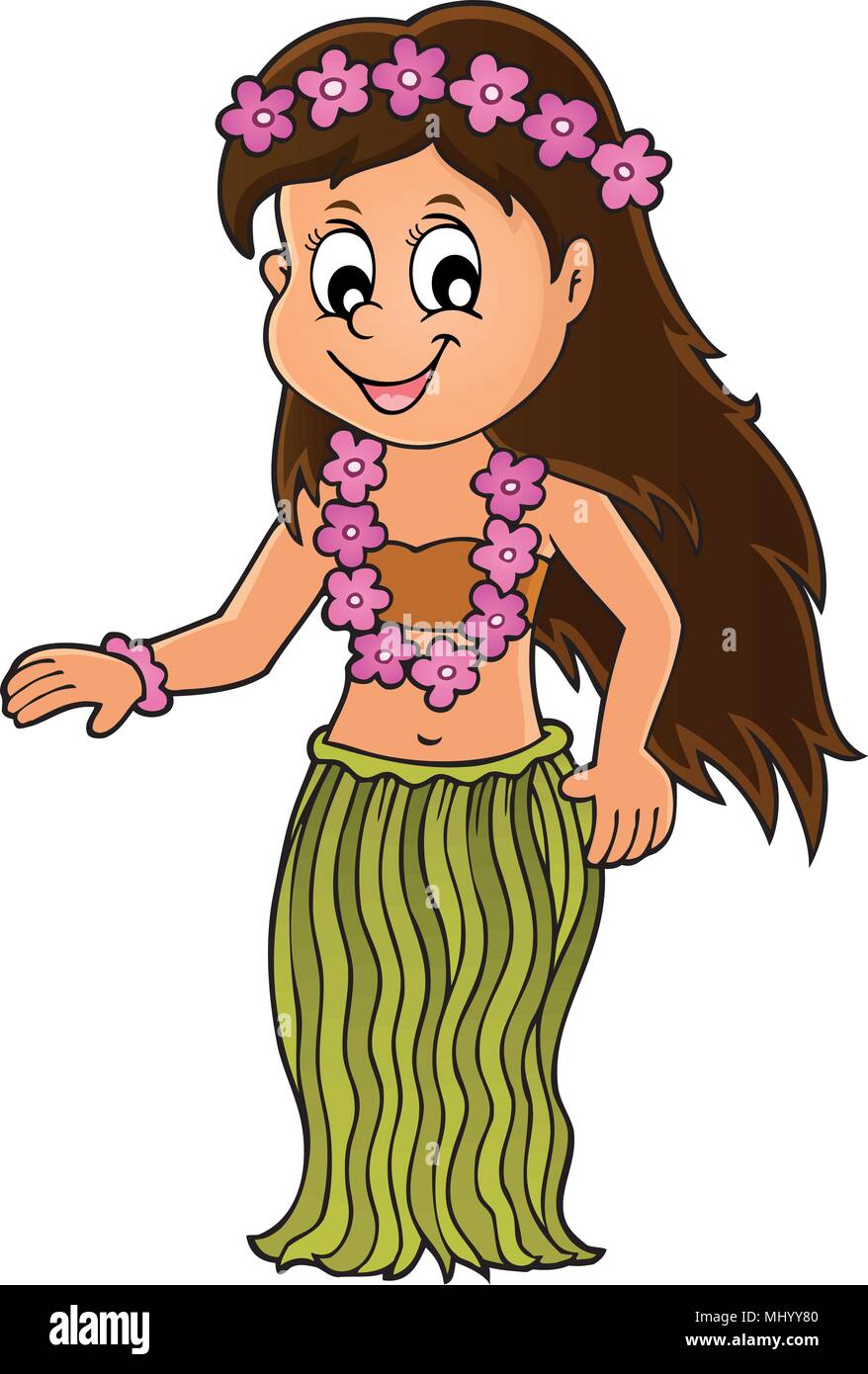 Hawaiian theme dancer image 1 - eps10 vector illustration Stock Vector ...