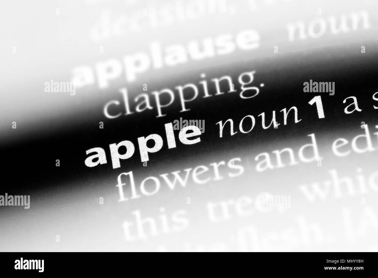 apple word in a dictionary. apple concept Stock Photo Alamy