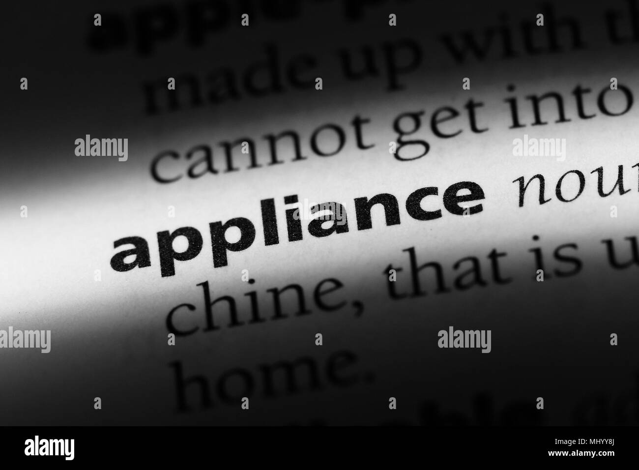 appliance word in a dictionary. appliance concept Stock Photo Alamy