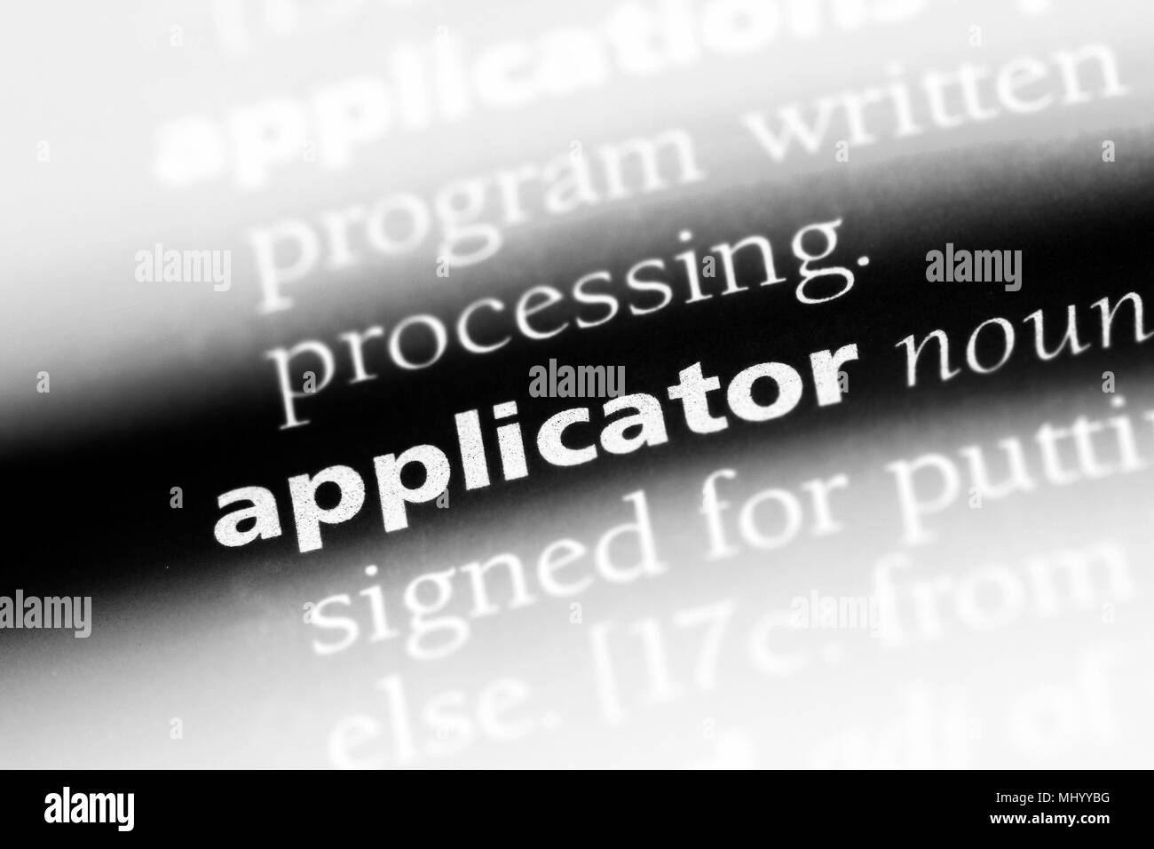 applicator word in a dictionary. applicator concept Stock Photo Alamy