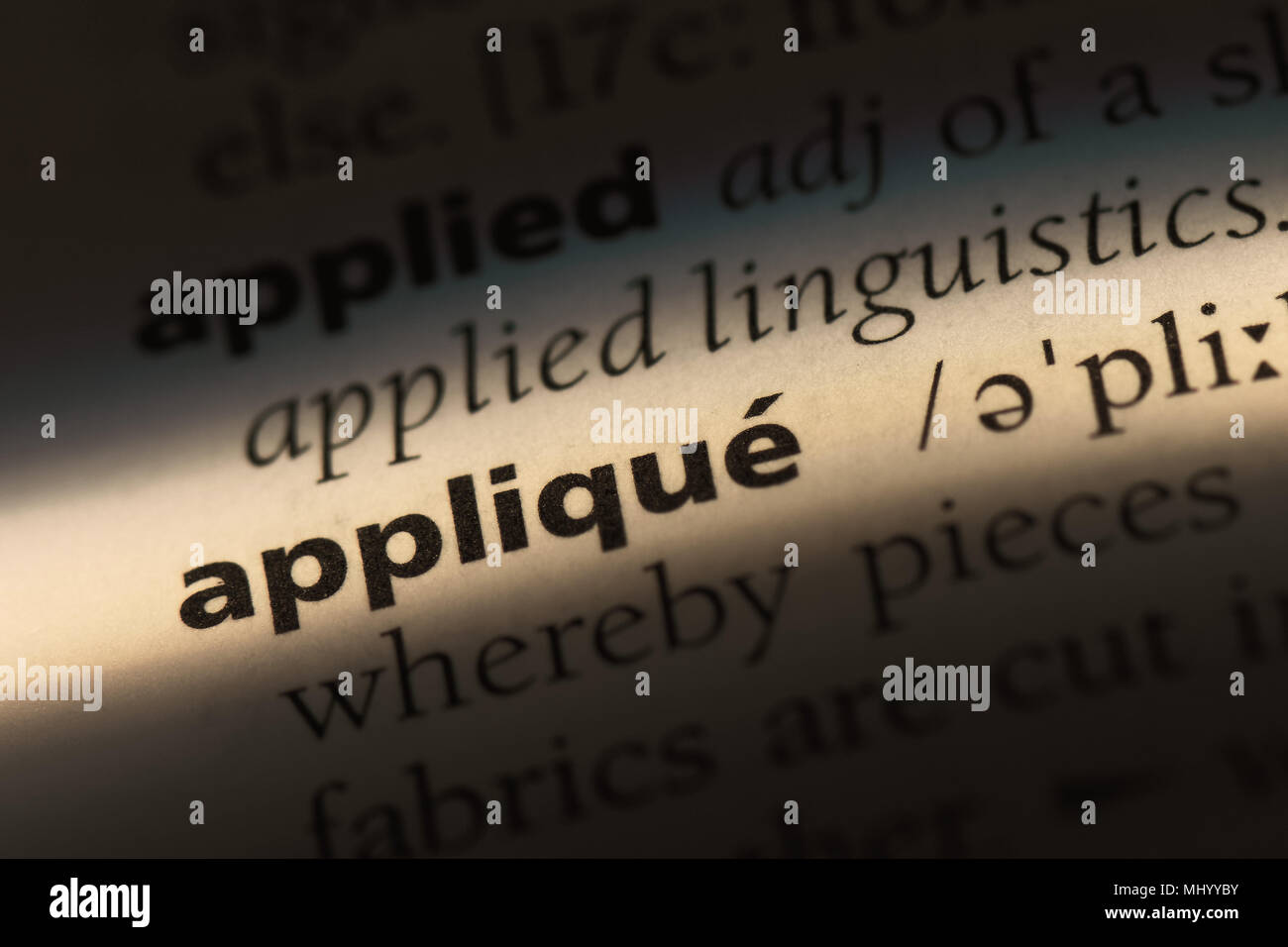 applique word in a dictionary. applique concept Stock Photo Alamy