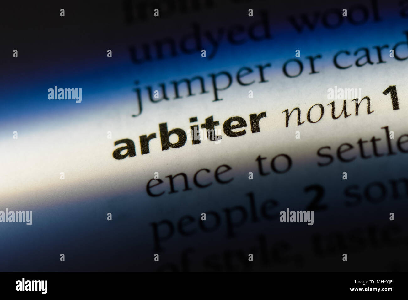 Arbiter Definition arbiter word in a dictionary. arbiter concept Stock Photo - Alamy