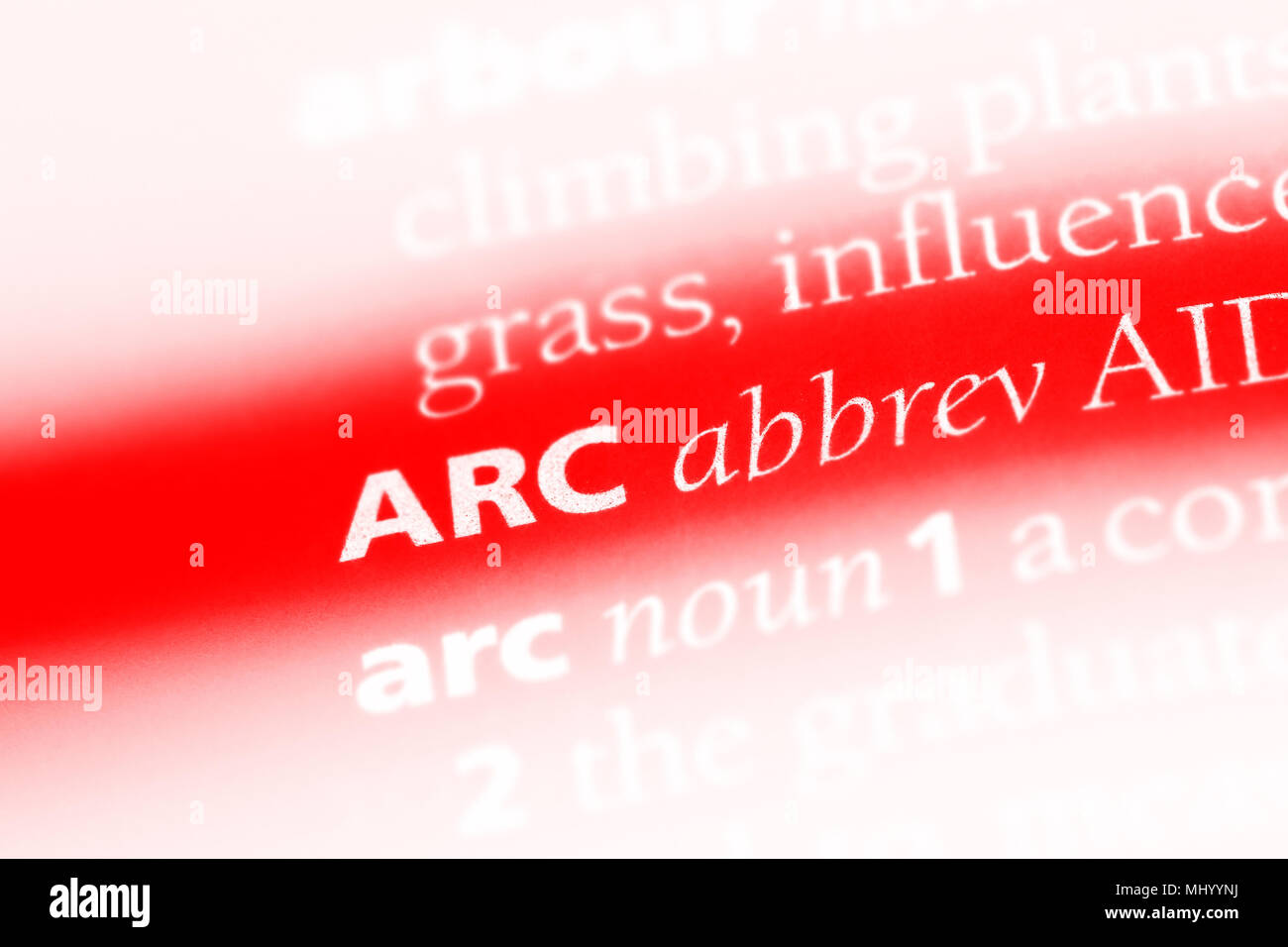 arc word in a dictionary. arc concept Stock Photo Alamy
