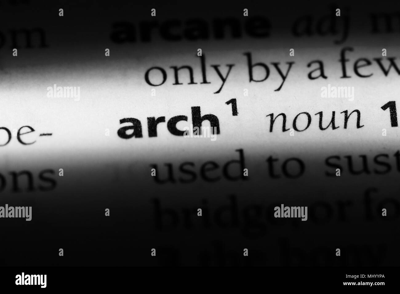 arch word in a dictionary. arch concept Stock Photo Alamy