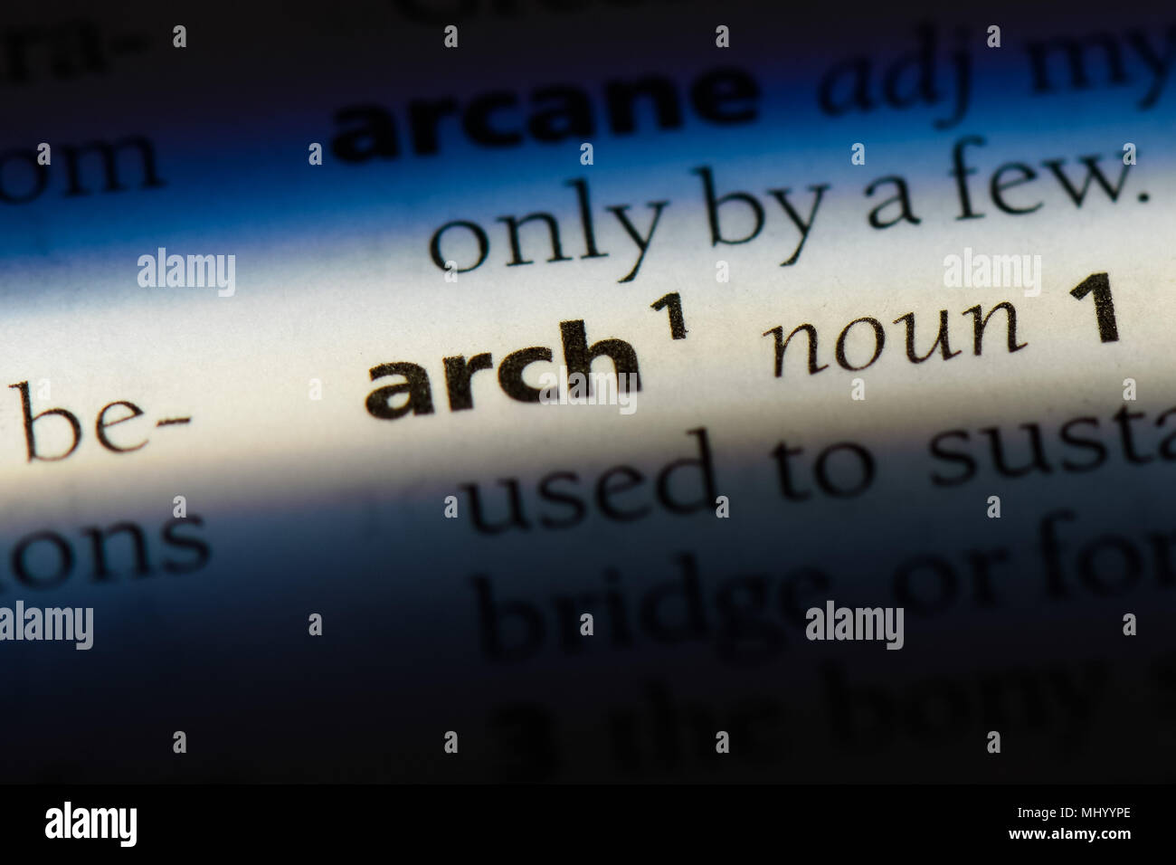 arch word in a dictionary. arch concept Stock Photo Alamy