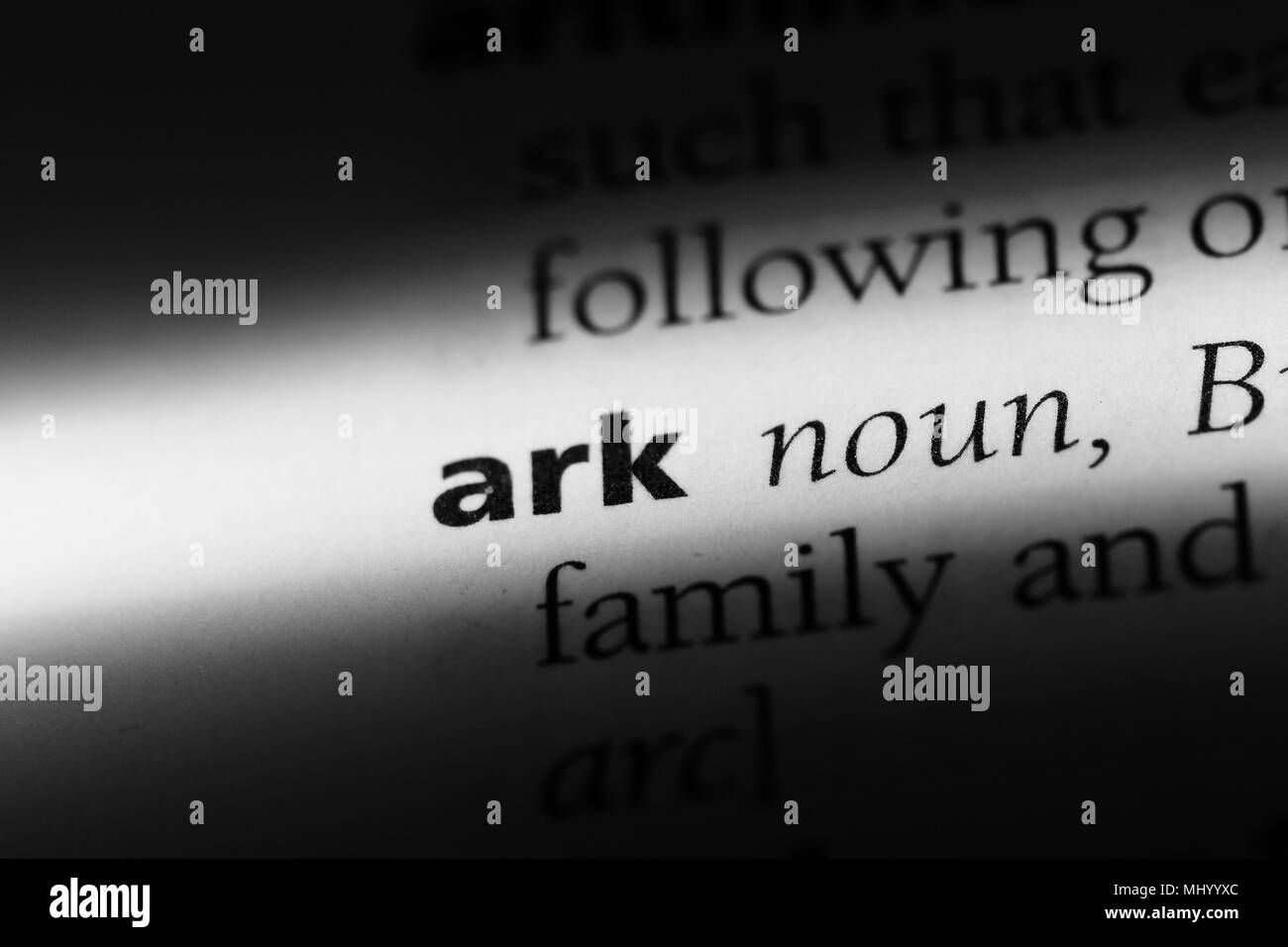 ark word in a dictionary. ark concept Stock Photo Alamy