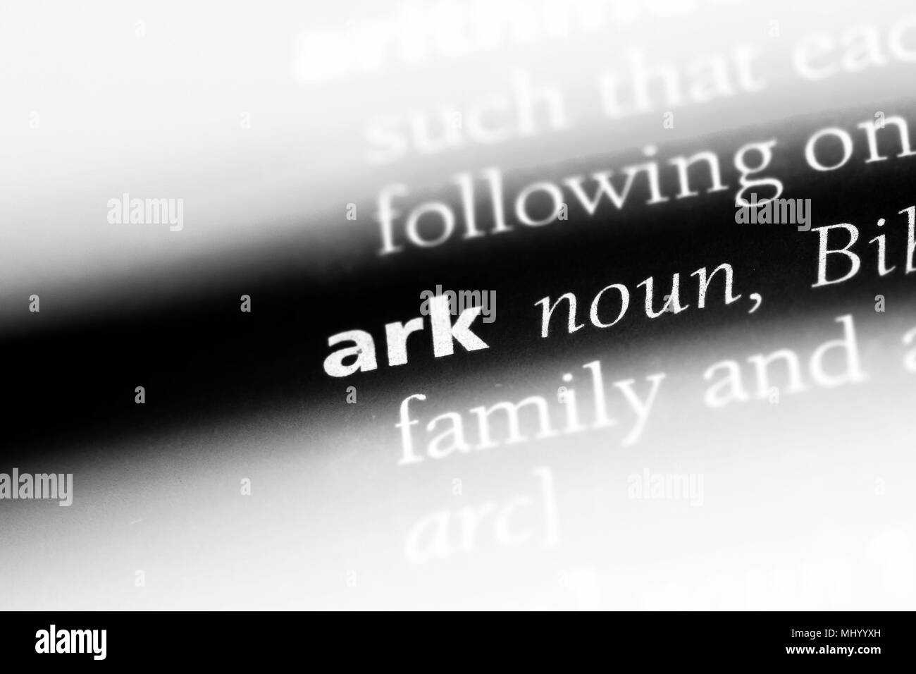 ark word in a dictionary. ark concept Stock Photo Alamy