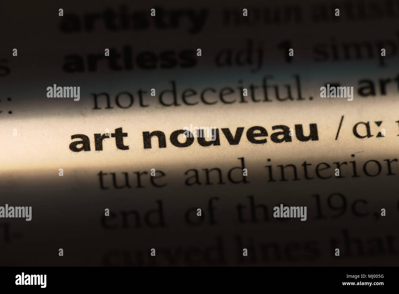art nouveau word in a dictionary. art nouveau concept Stock Photo Alamy