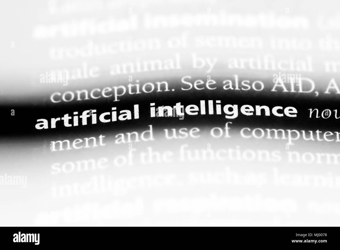 artificial intelligence word in a dictionary. artificial intelligence