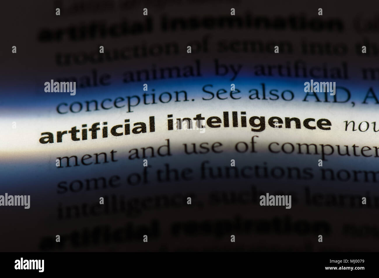 artificial intelligence word in a dictionary. artificial intelligence