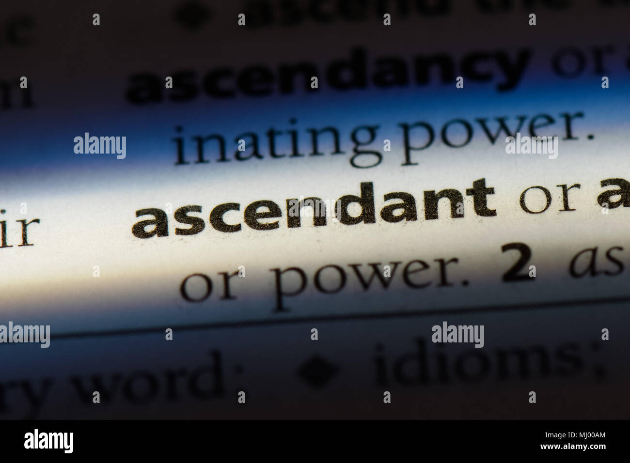 ascendant word in a dictionary. ascendant concept Stock Photo - Alamy