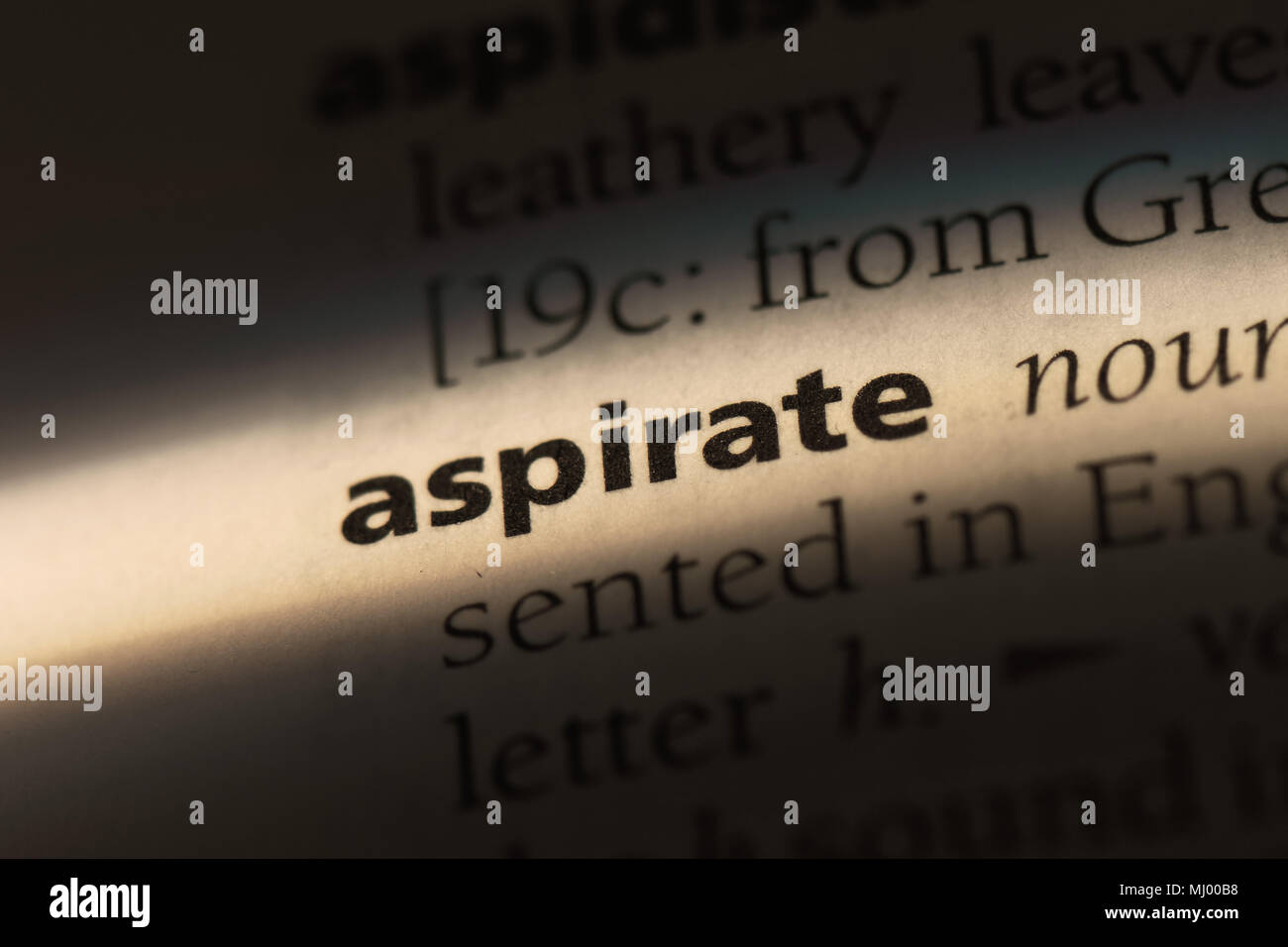 aspirate word in a dictionary. aspirate concept. Stock Photo