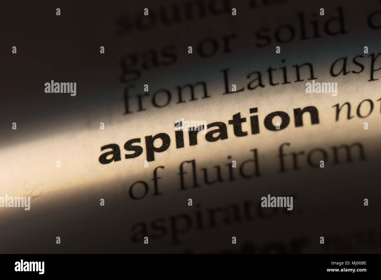aspiration word in a dictionary. aspiration concept Stock Photo Alamy
