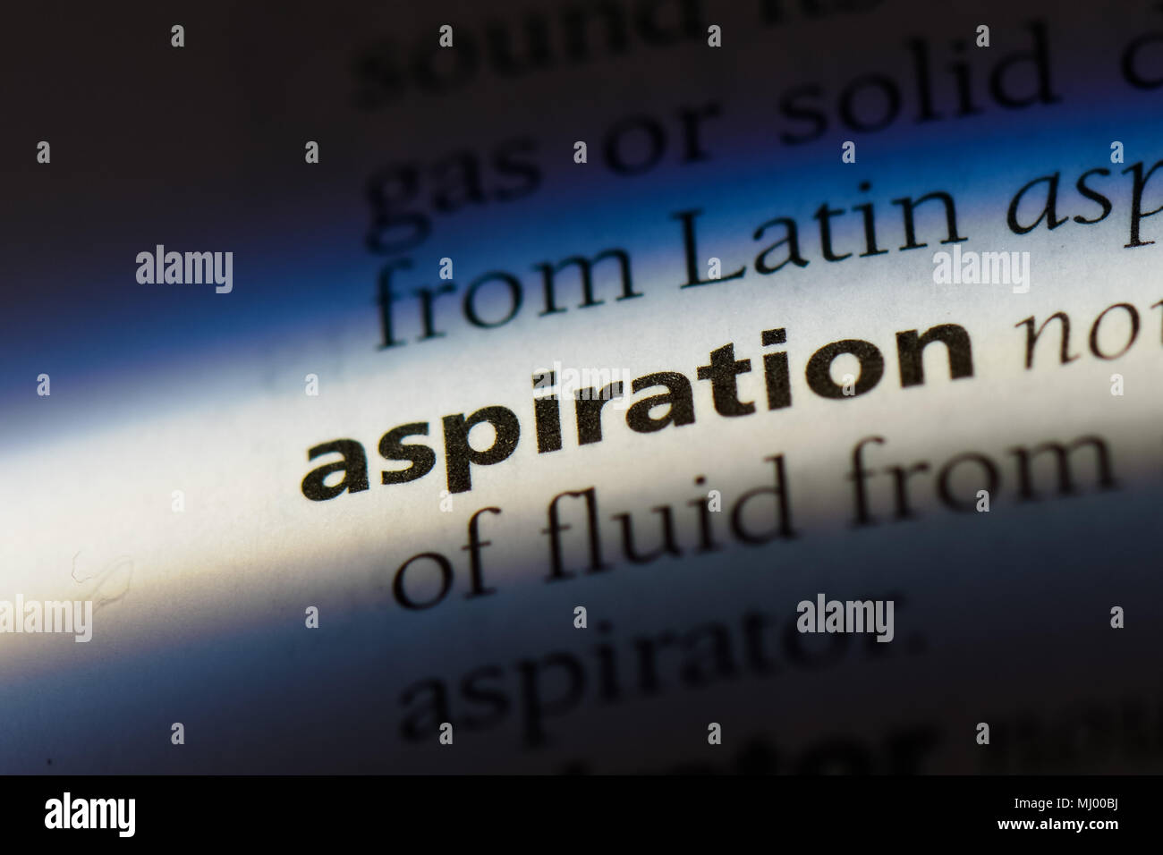 aspiration word in a dictionary. aspiration concept Stock Photo Alamy