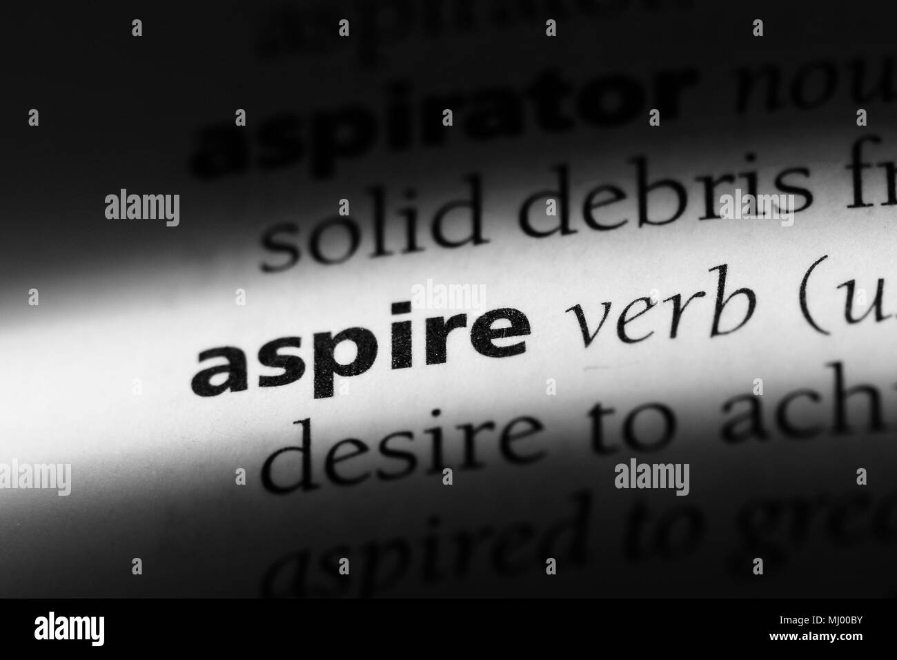 aspire word in a dictionary. aspire concept Stock Photo Alamy