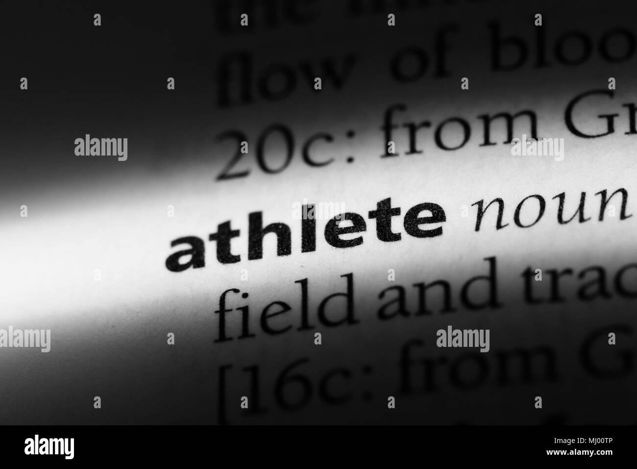 athlete word in a dictionary. athlete concept Stock Photo Alamy