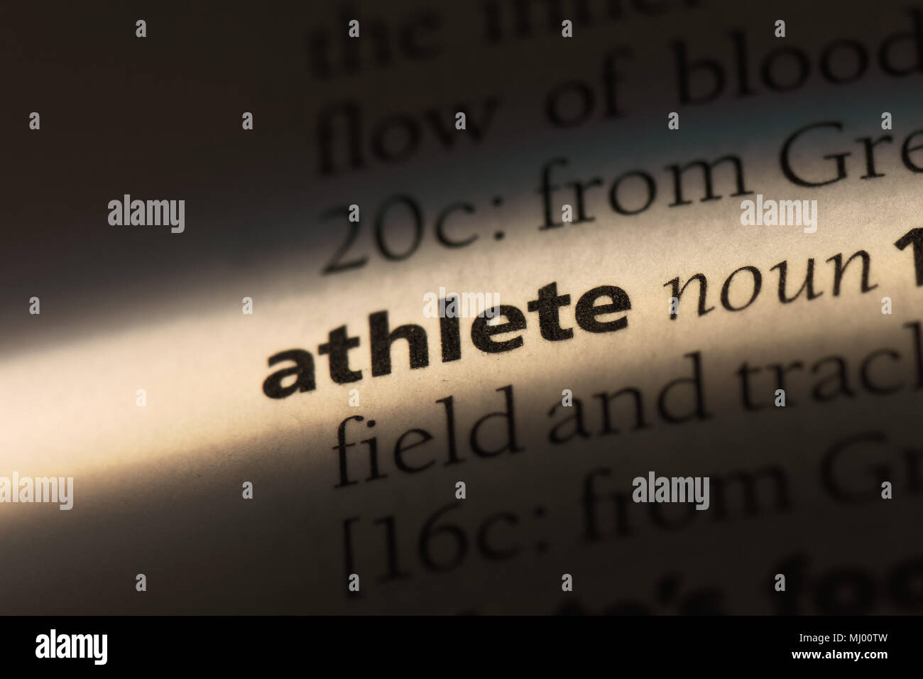 athlete word in a dictionary. athlete concept Stock Photo Alamy