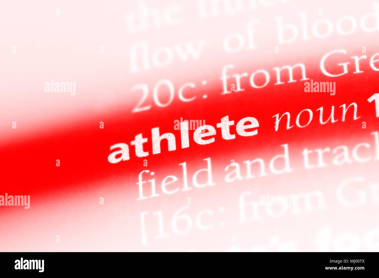 athlete word in a dictionary. athlete concept Stock Photo Alamy