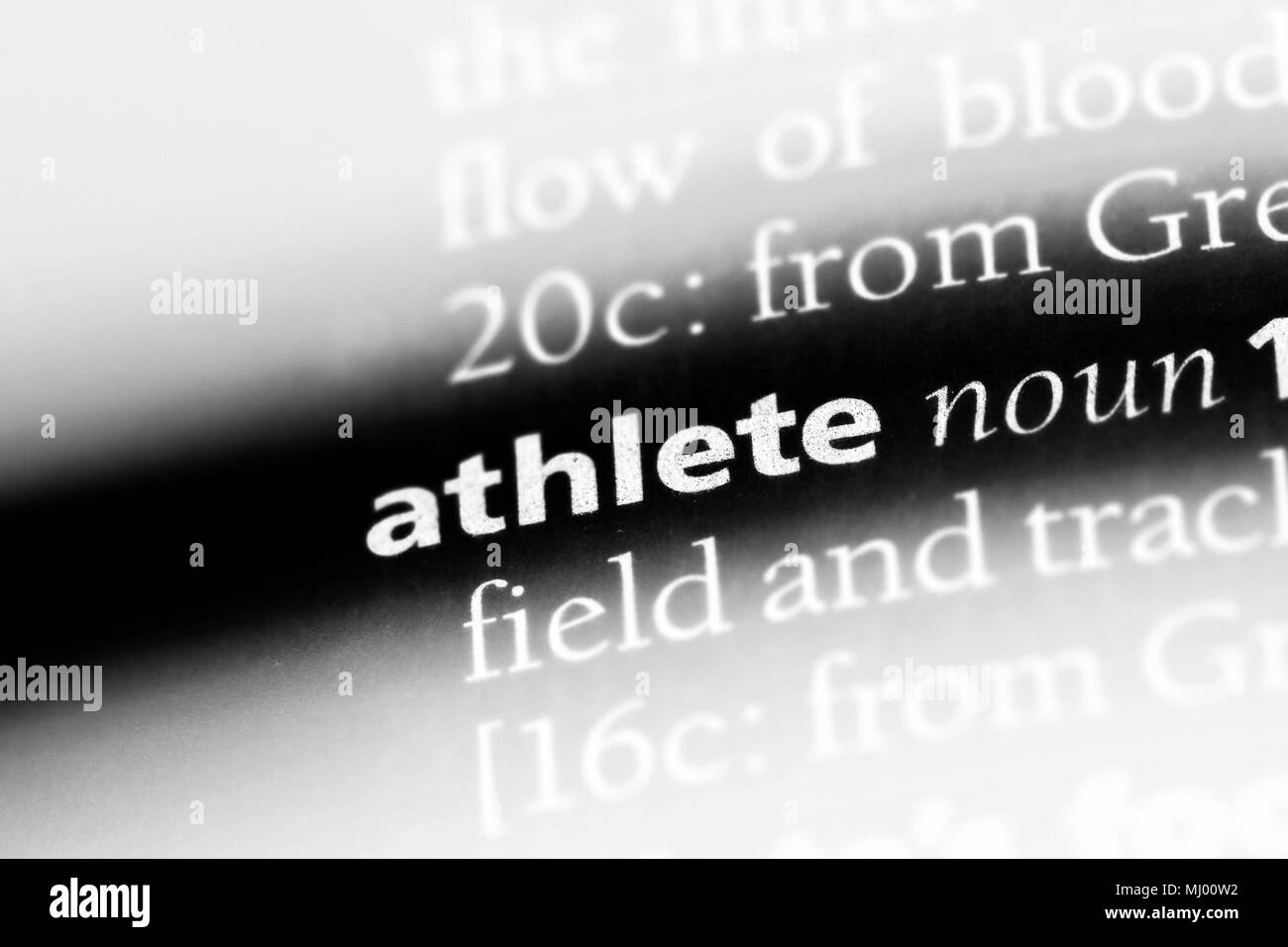 athlete word in a dictionary. athlete concept Stock Photo Alamy