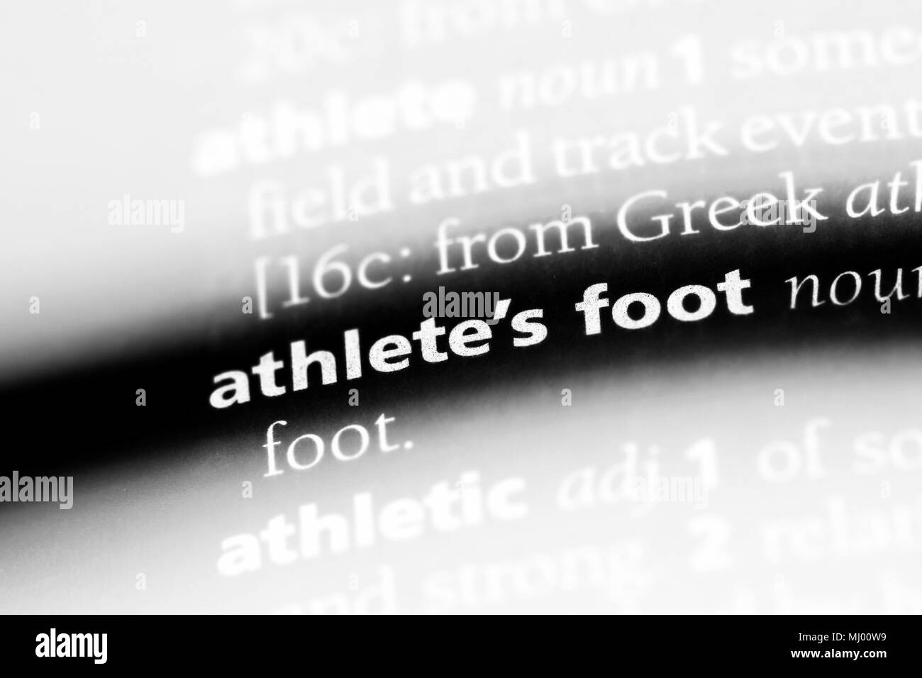 athlete's foot word in a dictionary. athlete's foot concept Stock Photo