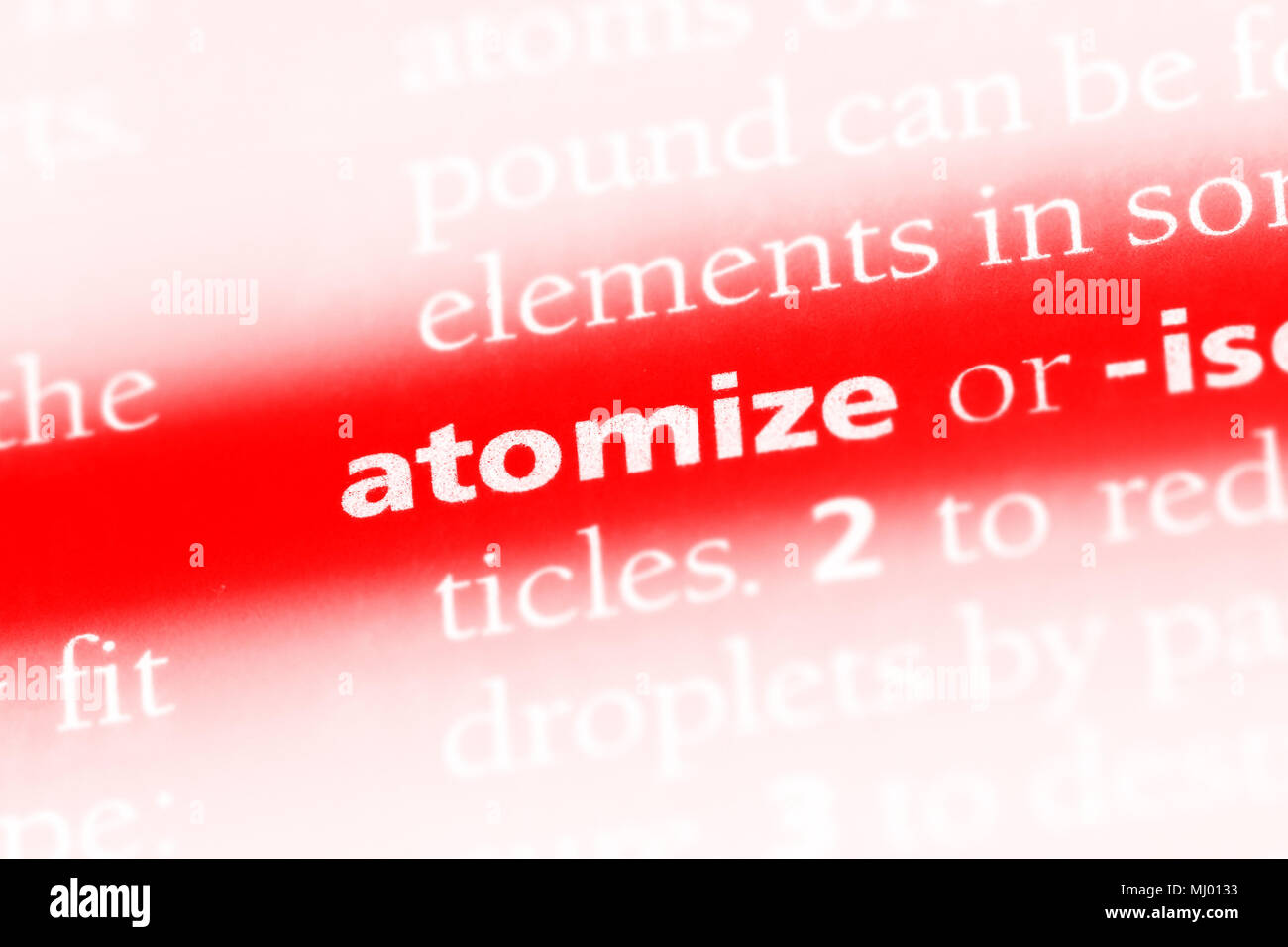 atomize word in a dictionary. atomize concept Stock Photo - Alamy