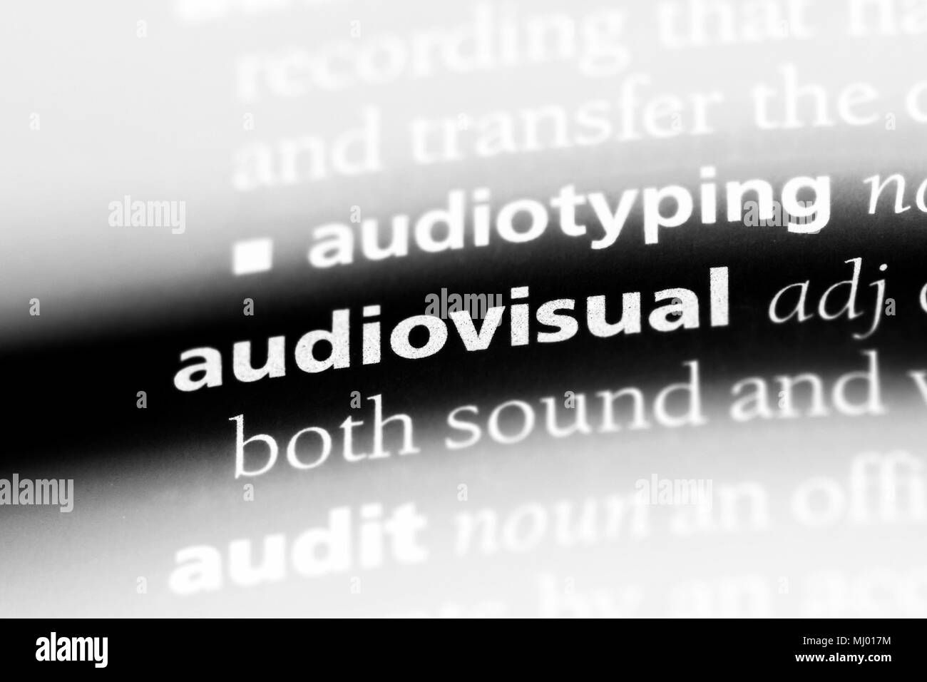 audiovisual word in a dictionary. audiovisual concept Stock Photo Alamy
