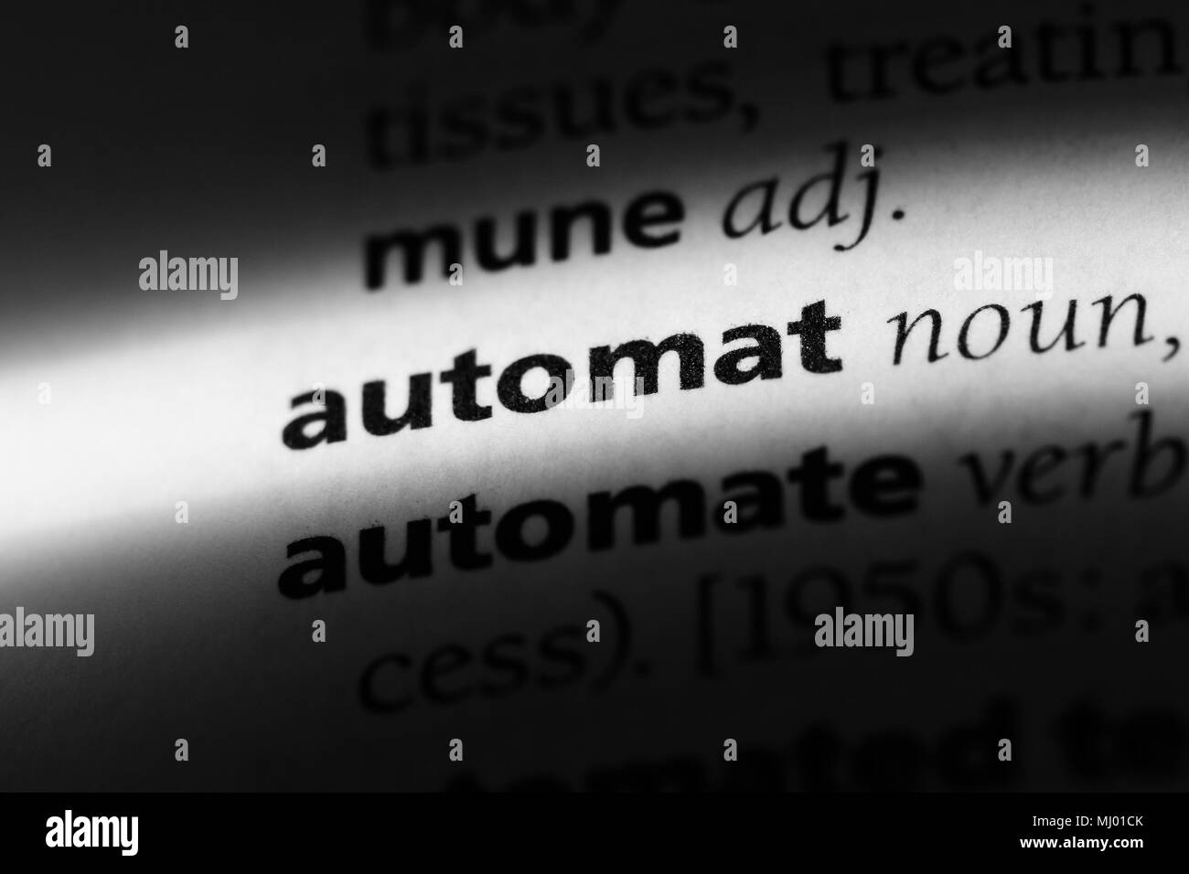 automat word in a dictionary. automat concept Stock Photo - Alamy