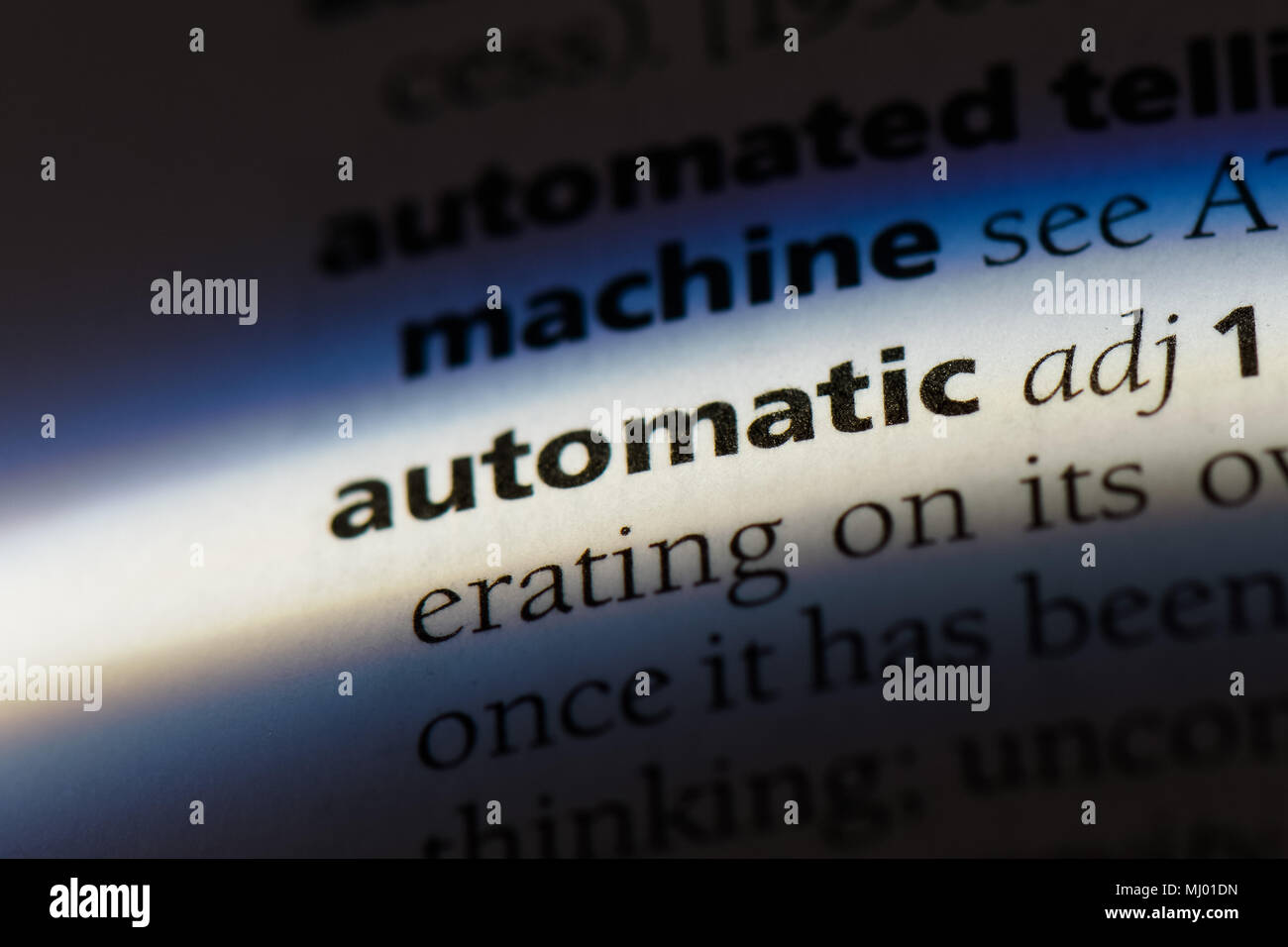 automatic word in a dictionary. automatic concept Stock Photo Alamy