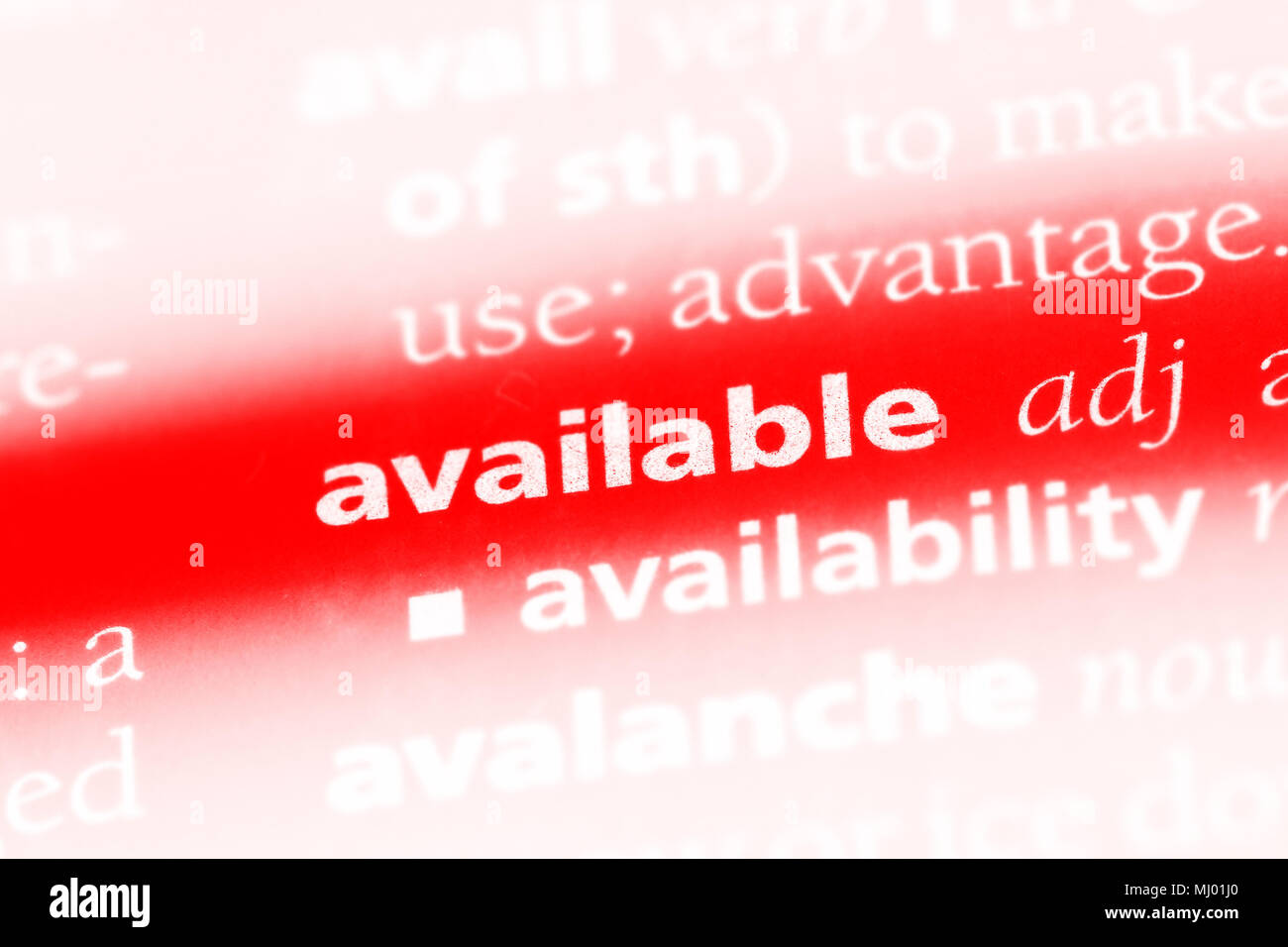 available word in a dictionary. available concept Stock Photo Alamy