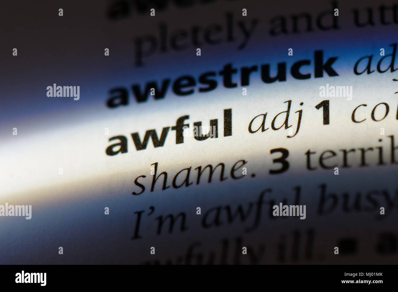 Awful Word In A Dictionary Awful Concept Stock Photo 183168851