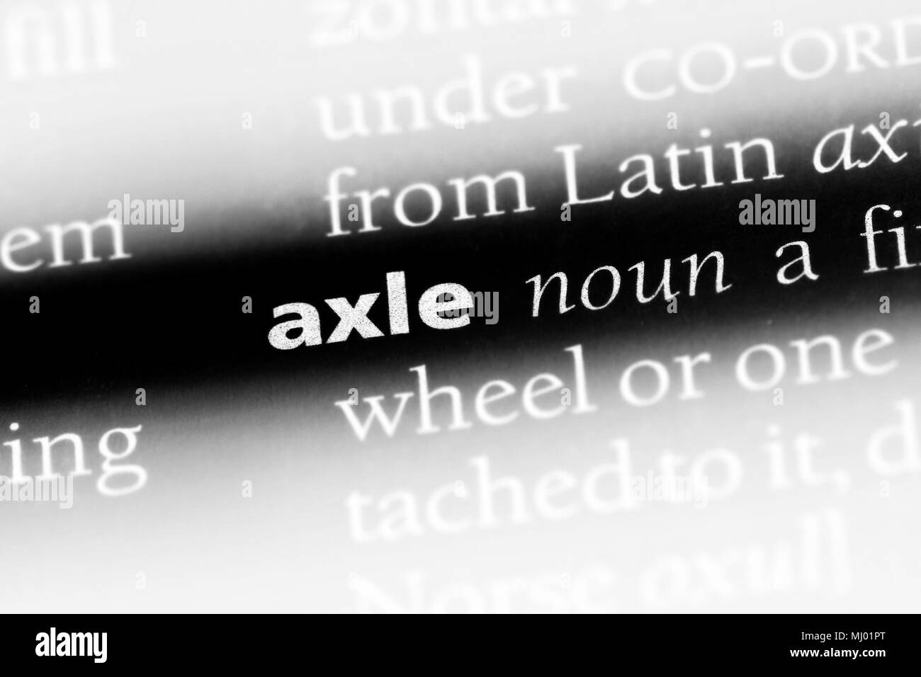 axle word in a dictionary. axle concept Stock Photo Alamy