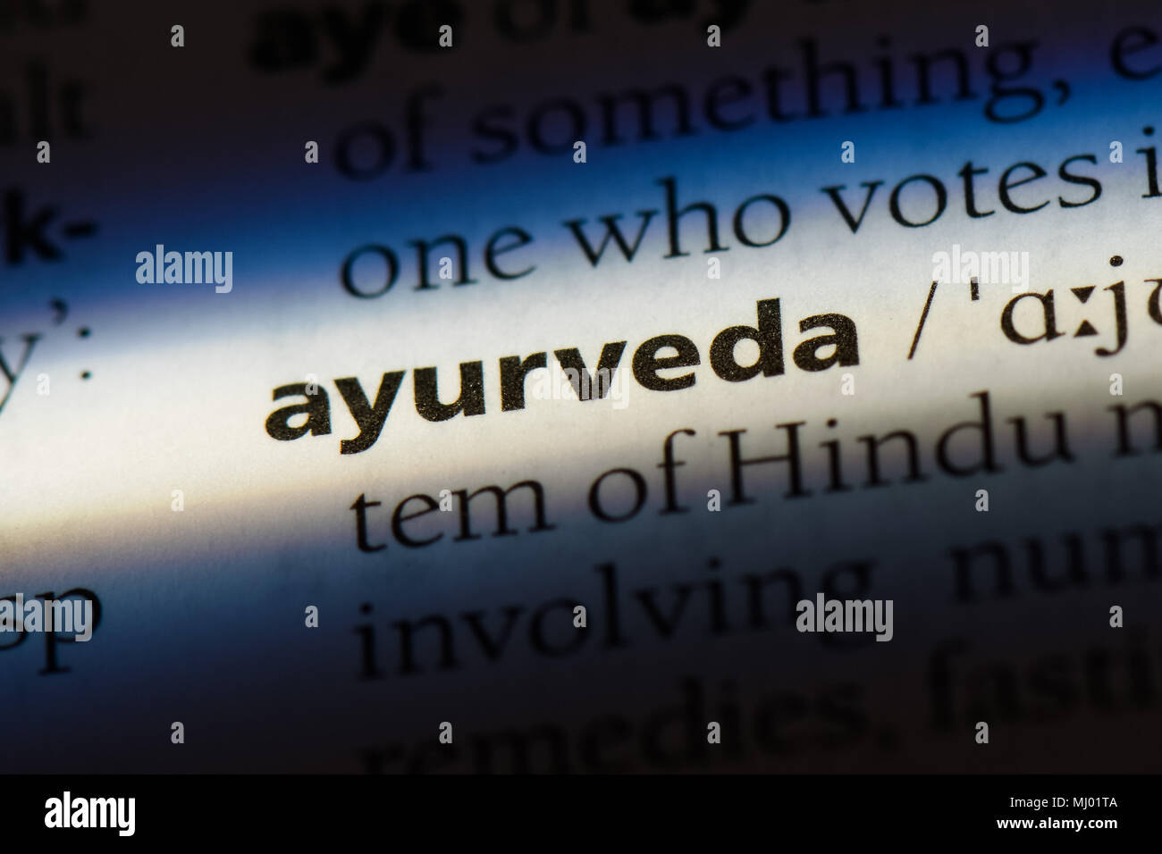ayurveda word in a dictionary. ayurveda concept Stock Photo Alamy