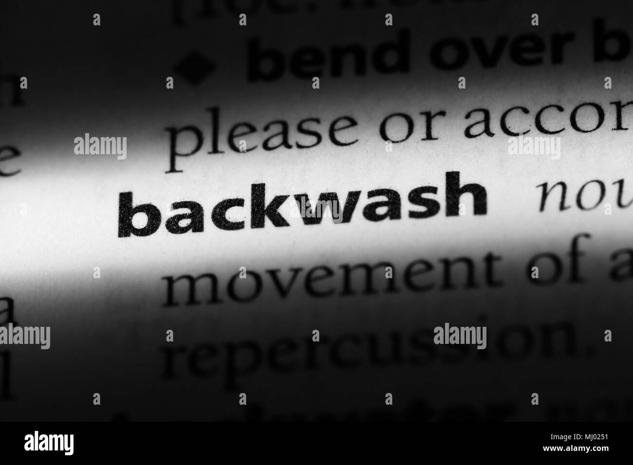 backwash word in a dictionary. backwash concept Stock Photo Alamy