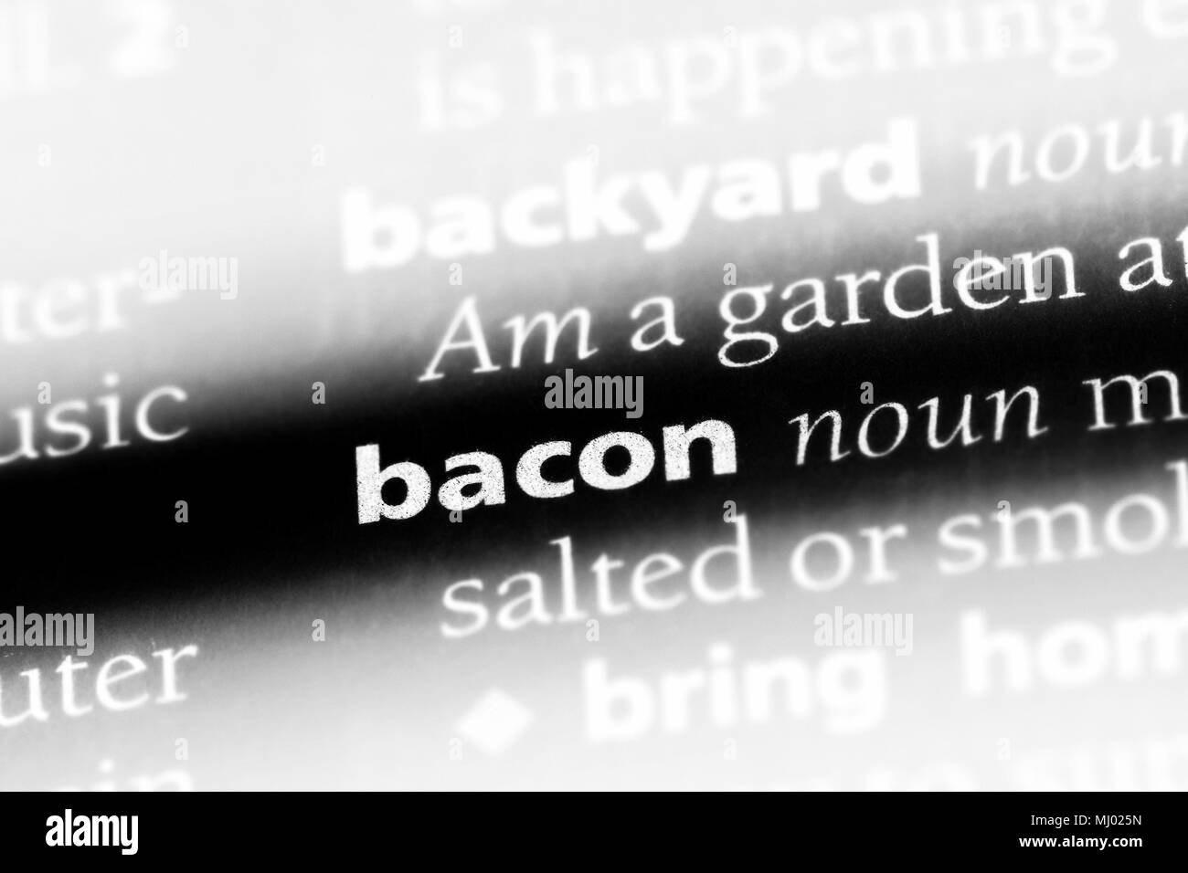 bacon word in a dictionary. bacon concept Stock Photo Alamy