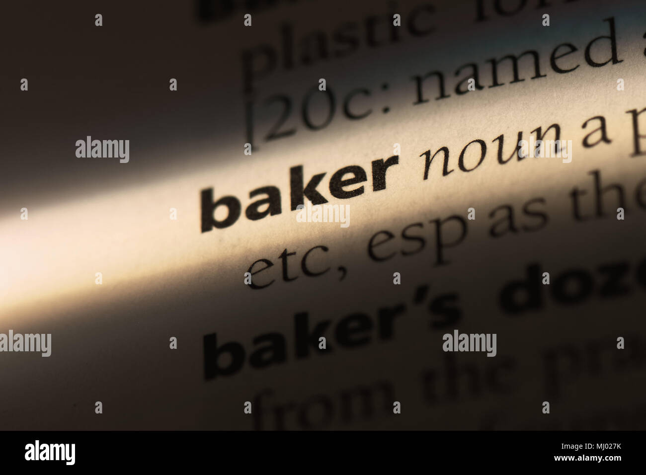 baker word in a dictionary. baker concept Stock Photo Alamy