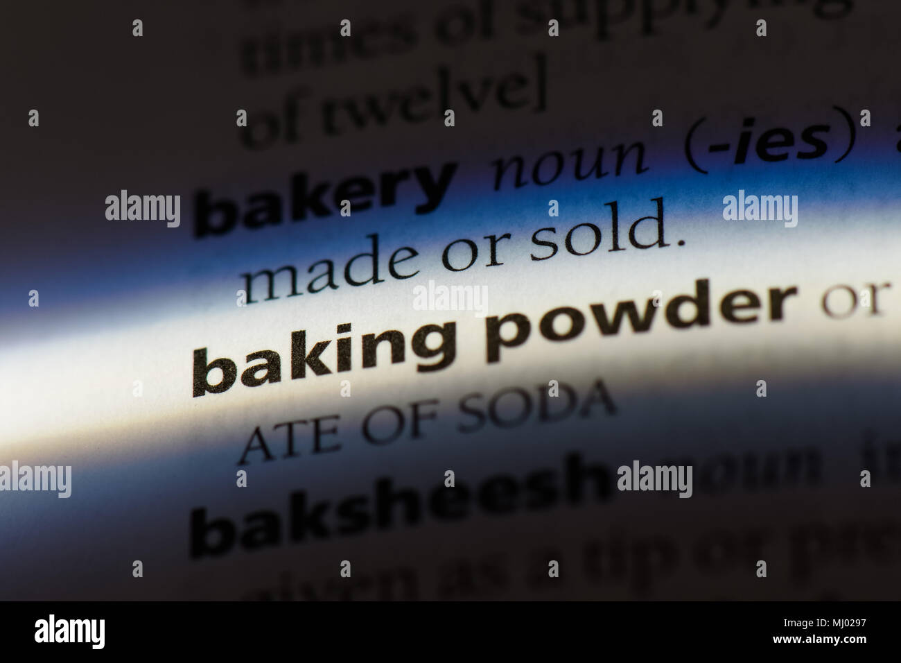 baking powder word in a dictionary. baking powder concept Stock Photo