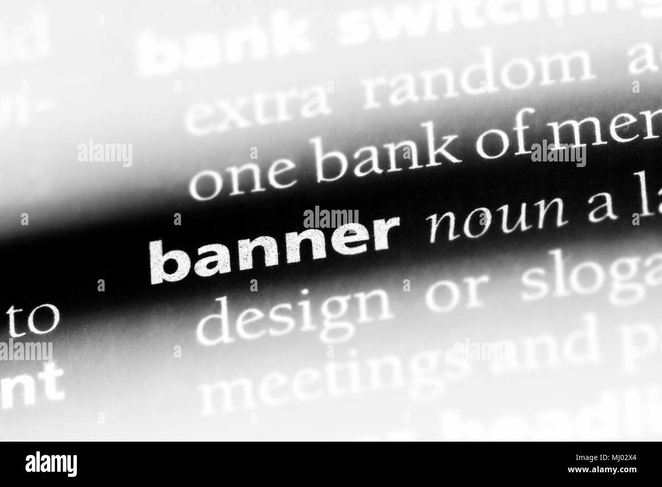 banner word in a dictionary. banner concept Stock Photo Alamy
