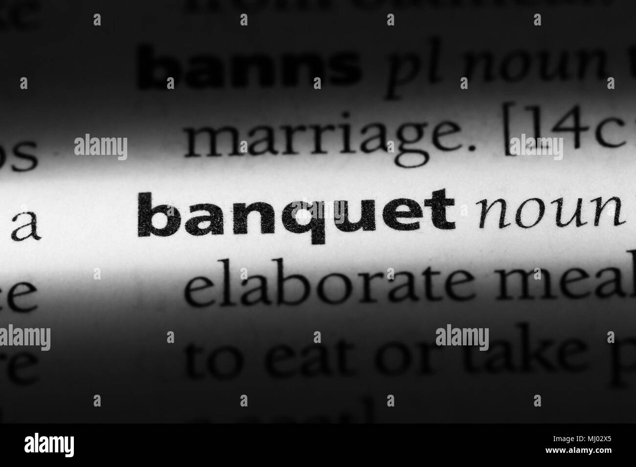banquet word in a dictionary. banquet concept Stock Photo Alamy