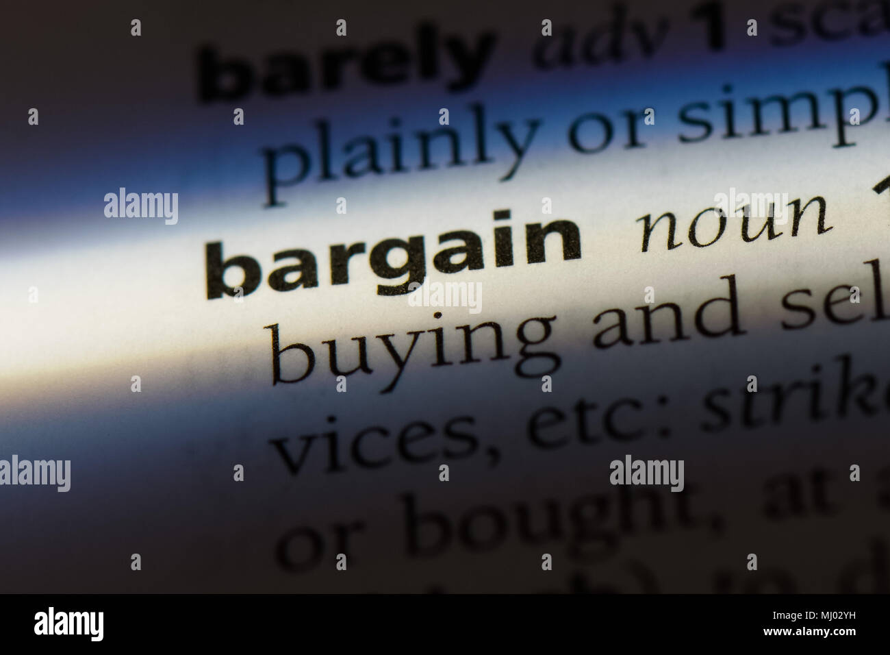 bargain word in a dictionary. bargain concept Stock Photo - Alamy