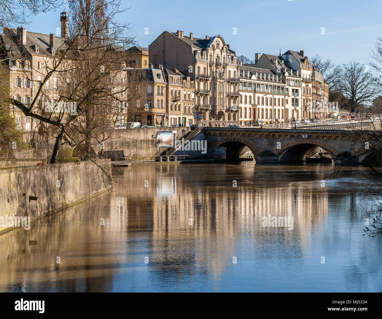 View of Metz town over Moselle river Lorraine, France Stock Photo Alamy