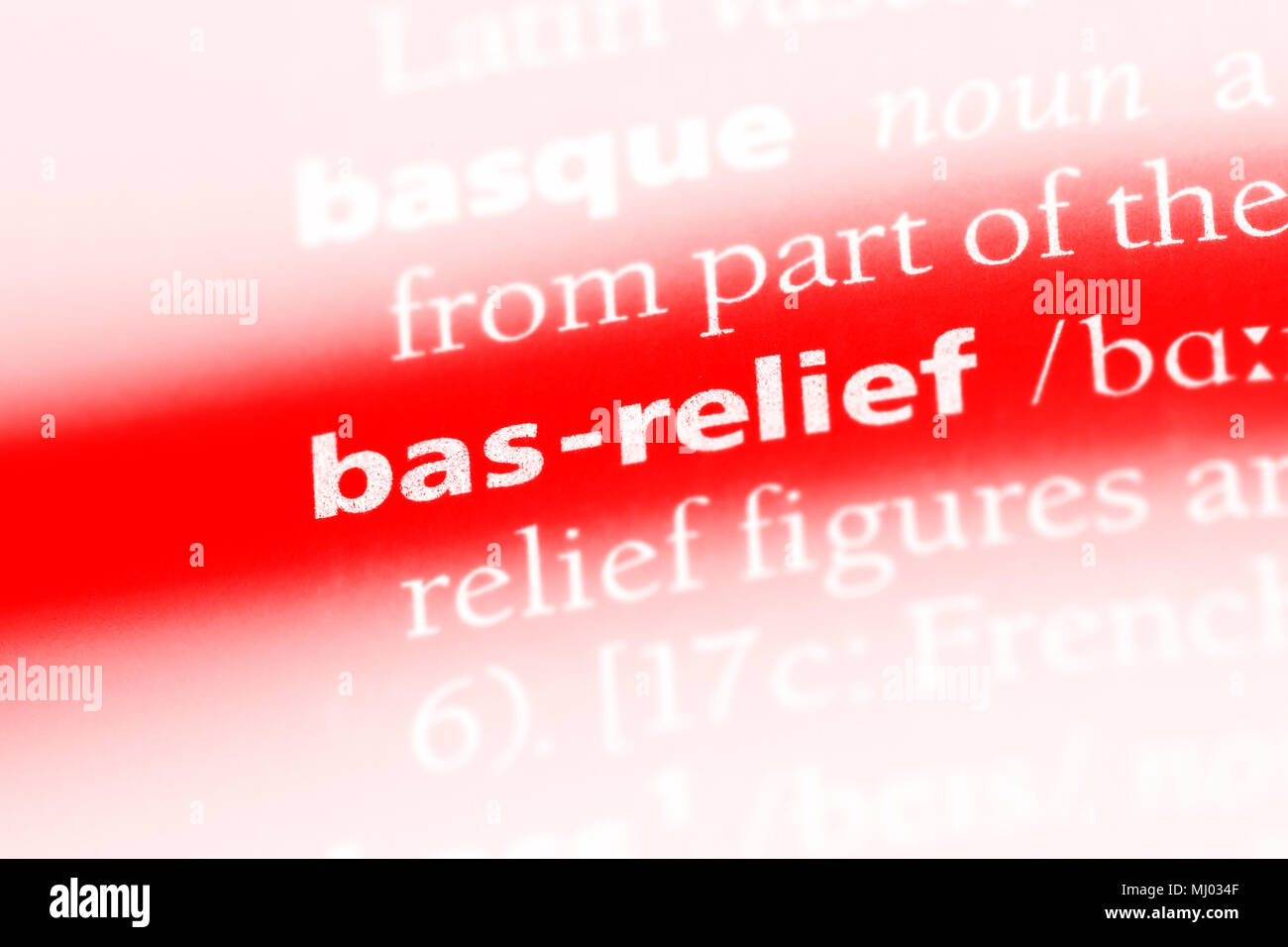 bas relief word in a dictionary. bas relief concept Stock Photo - Alamy
