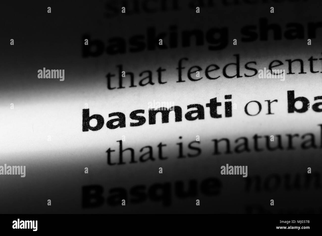 basmati word in a dictionary. basmati concept Stock Photo Alamy