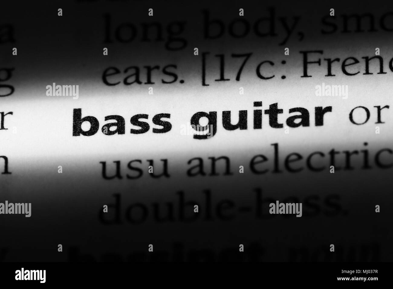 bass guitar word in a dictionary. bass guitar concept Stock Photo Alamy