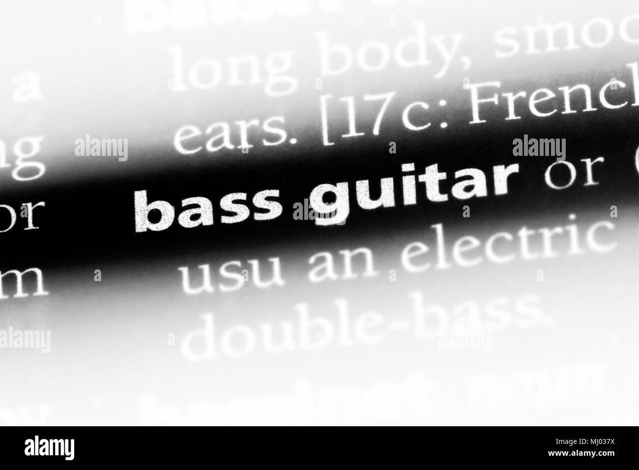 bass guitar word in a dictionary. bass guitar concept Stock Photo Alamy