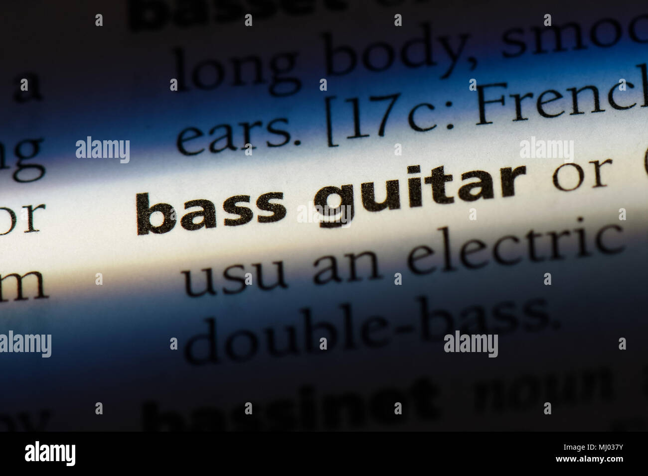 bass guitar word in a dictionary. bass guitar concept Stock Photo Alamy
