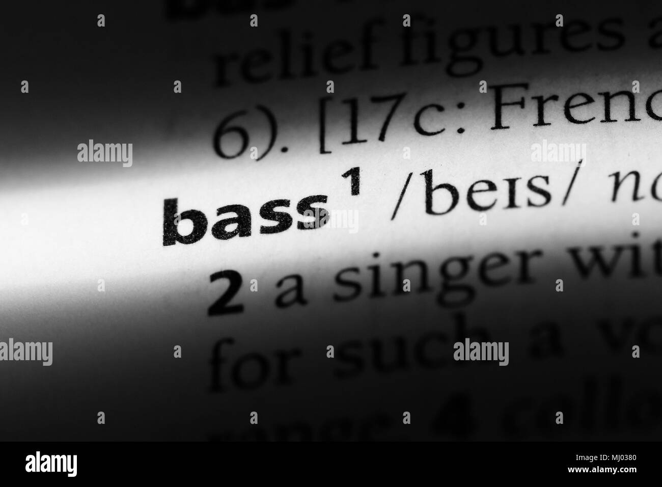 bass word in a dictionary. bass concept Stock Photo Alamy
