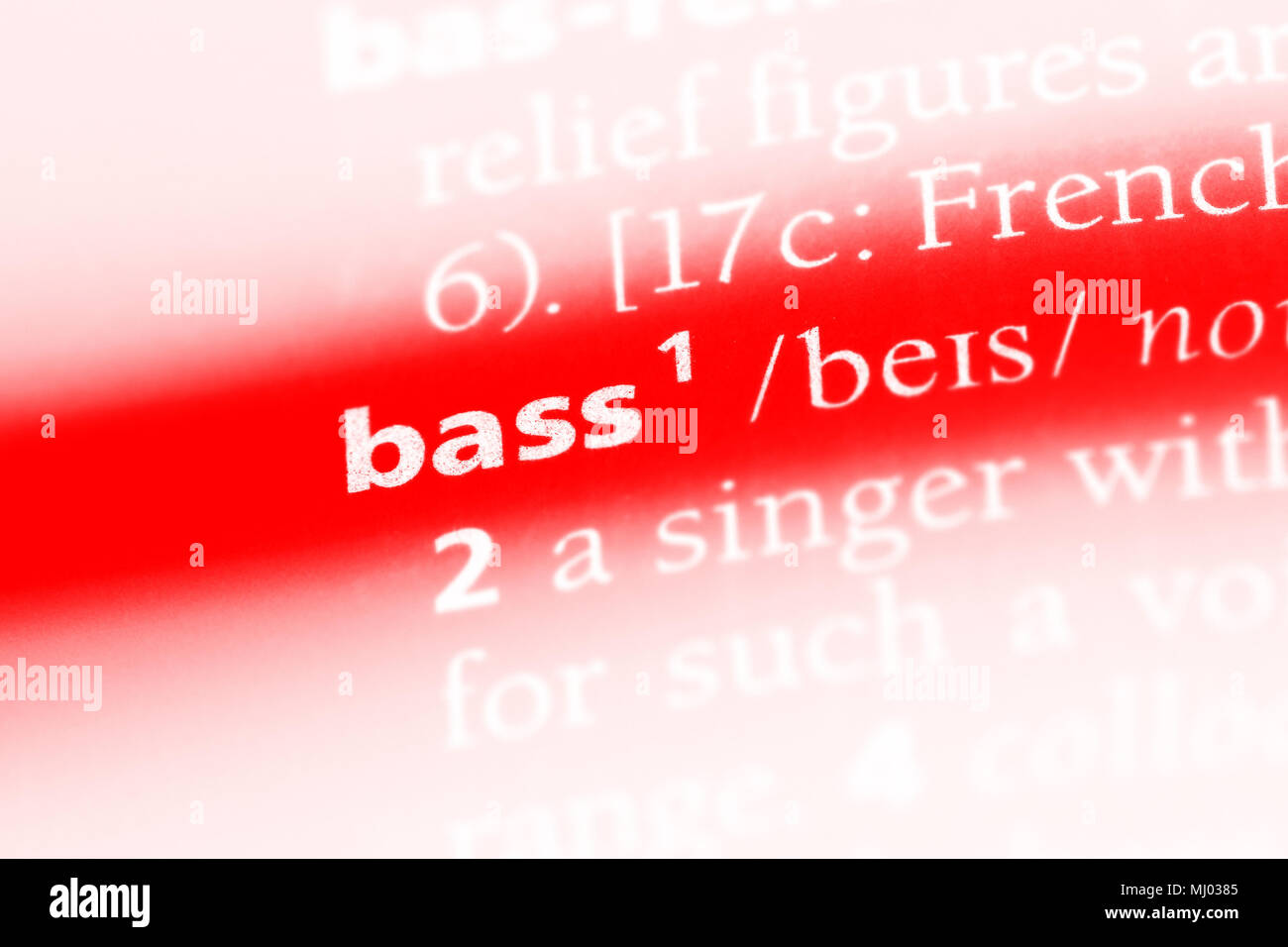 bass word in a dictionary. bass concept Stock Photo Alamy