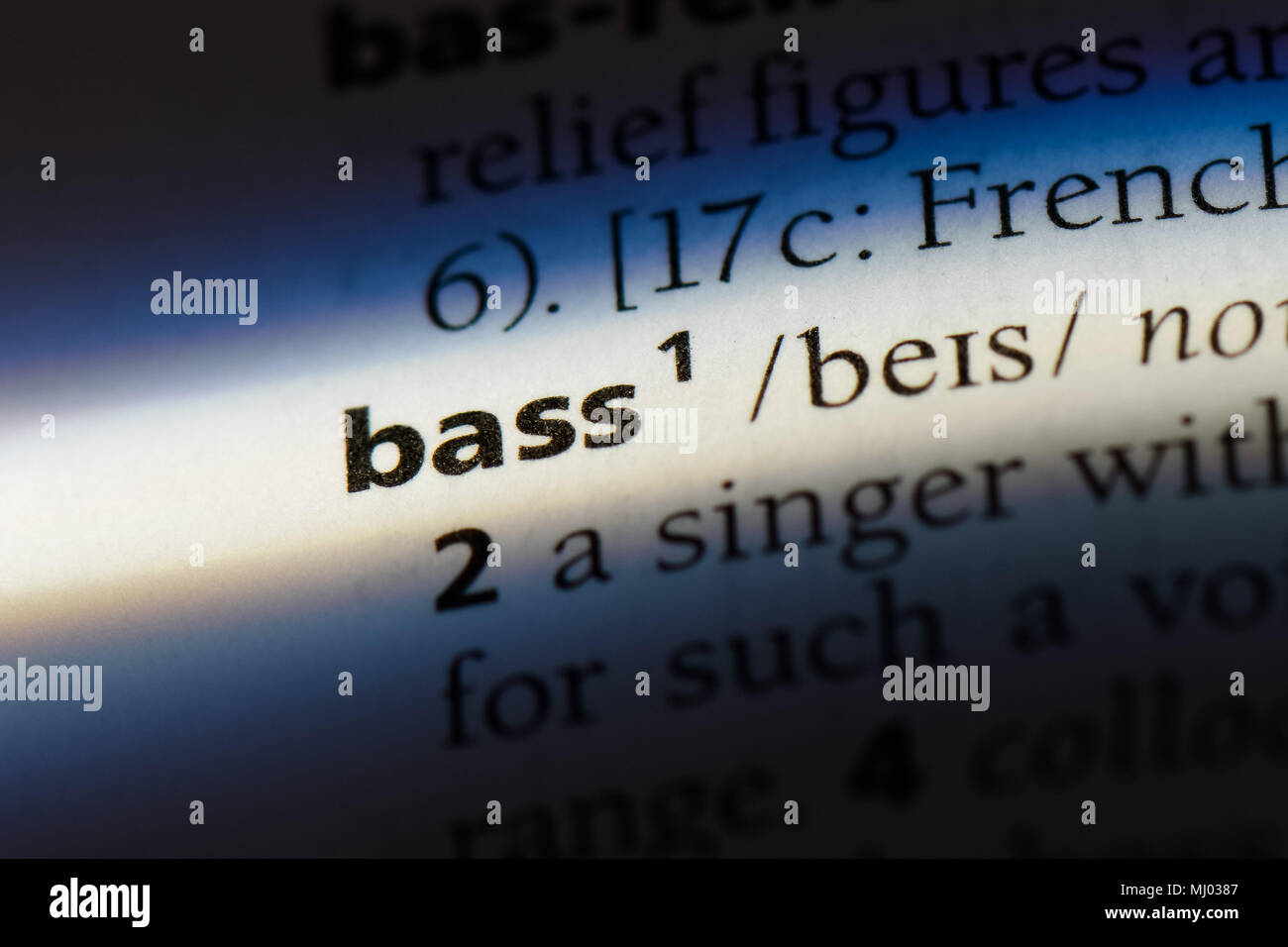 bass word in a dictionary. bass concept Stock Photo Alamy