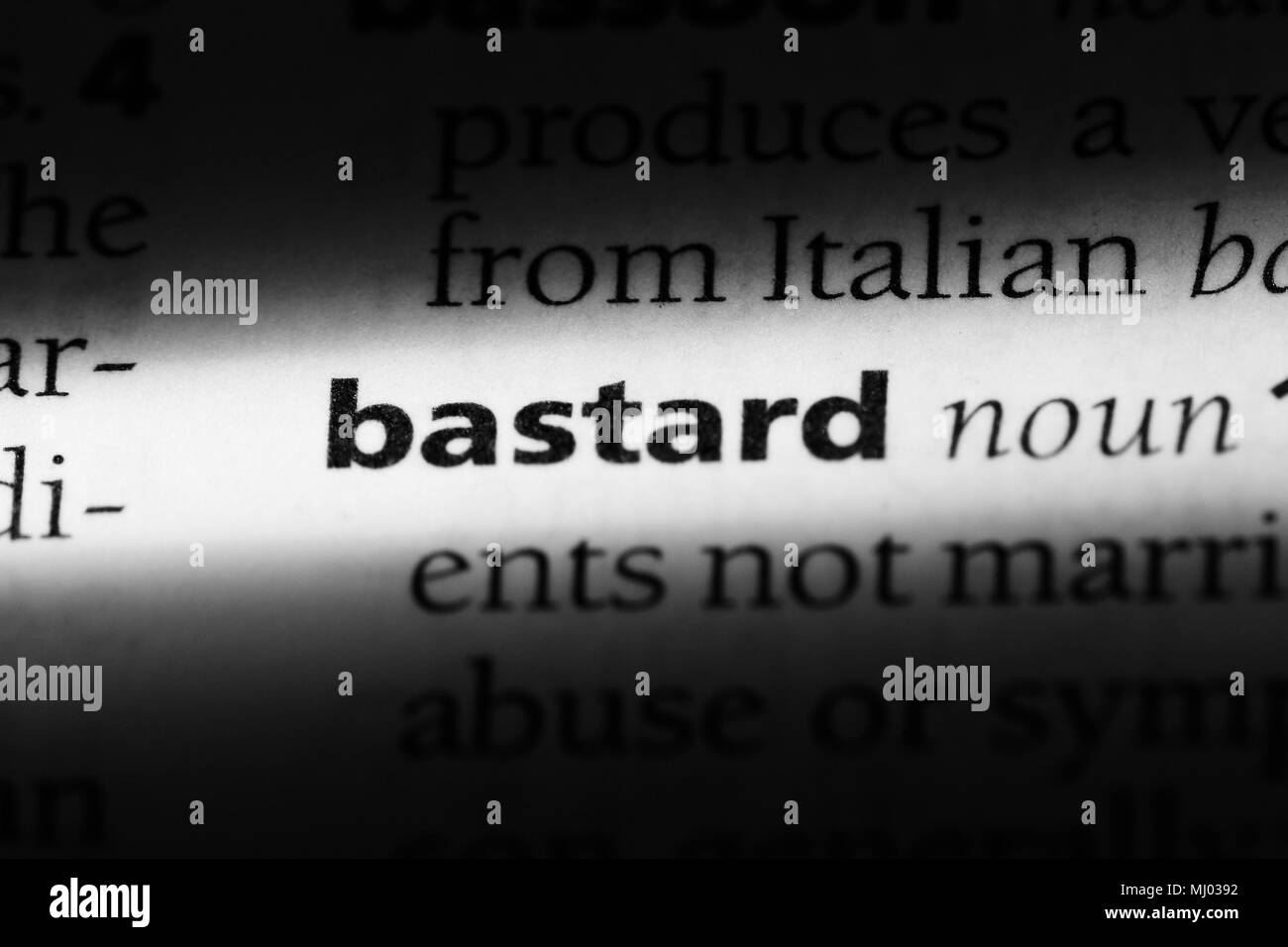 bastard word in a dictionary. bastard concept Stock Photo Alamy